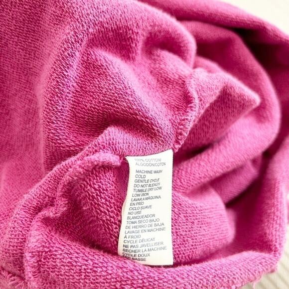 Rebecca Minkoff Dark Pink French Terry Cotton Balloon Sleeve Sweatshirt Size XS - Picture 6 of 6